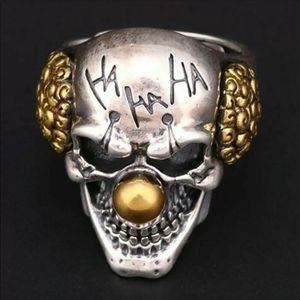 Alloy Gothic Punk Skull Head Clown Biker Finger Ring